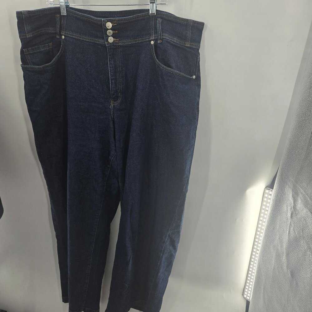 Lane Bryant Dark Blue Ultra High-Rise Signature Fit Wide Leg Jeans 24 Long - Picture 2 of 14